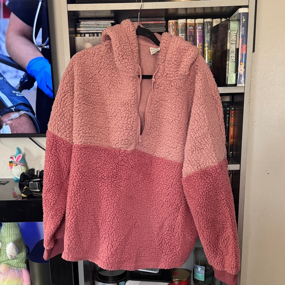 Victoria's Secret Two-Tone Pink Sherpa Sweater